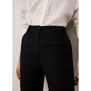 Mint Velvet Black Cropped Tapered Trousers